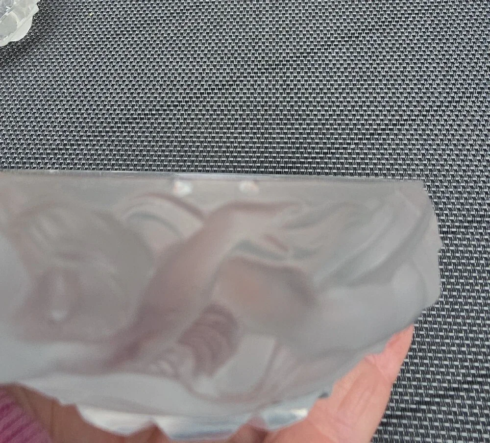 Vintage Czech Frosted Glass Powder Box Lid Art Deco Three Dancing Nymphs Nudes